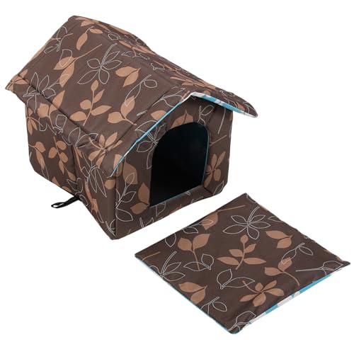 YARNOW Haustierbett katzenhaus pet Bed katzehaus Outdoor cat cave Outdoor cat House Versteck Katzenschlafzelt Kätzchen Höhlenbett Gehäuse Warmes Zelt für Haustiere Katzennest Stoff Coffee von YARNOW