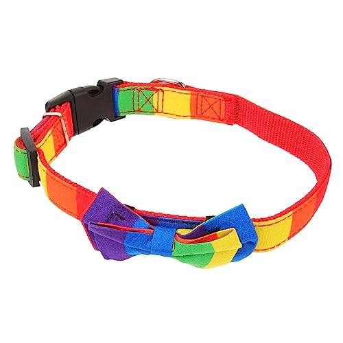 YARNOW Haustierhalsband- Verstellbares Katzenhalsband Regenbogenmuster Für Partys Und Outfits von YARNOW