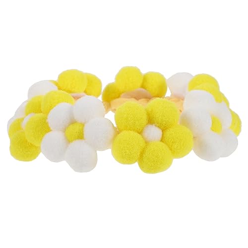 YARNOW Haustierhalsband Kragen Welpe rolf zuckowski Weihnachten ausendeko Weihnachten Blumenmuster Pom-Pom Partyhalsband für Hunde Urlaubshalsbänder für Hunde Haarball Yellow von YARNOW