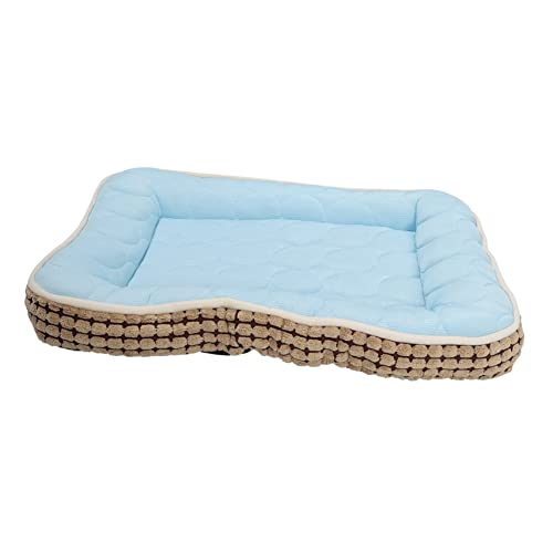 YARNOW Haustiermatte Kühlmatte für Haustiere tragbares Haustierbett Schlafbett für Welpen kühlendes hundebett kühlende hundebetten Heimtierbedarf Sommerbett für Welpen Baumwolle Blue von YARNOW