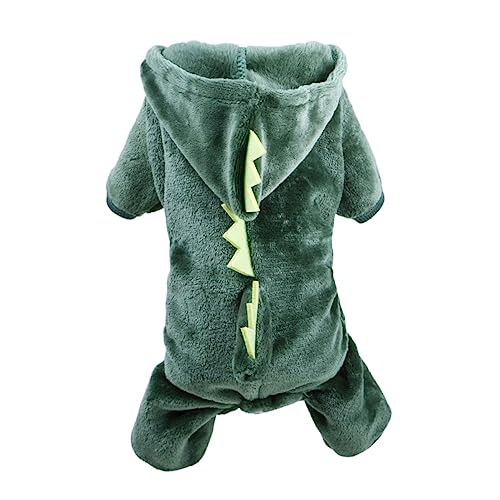 YARNOW Hunde-Dinosaurier-Kleidung stylische Hundebekleidung Haustierkleidung aus Korallenvlies Dinosaur Costume dinokostüm Kuscheltier Kleider Hundekleidung entzückender Haustieroverall von YARNOW