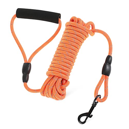 YARNOW Hundeleine Hundekordel mit Griff geführte Leine für Hunde Seil für Hunde Hund geführte Leine hundezubehör Trainingsleine für Hunde Welpen führen Hundespaziergang führt Nylon Orange von YARNOW