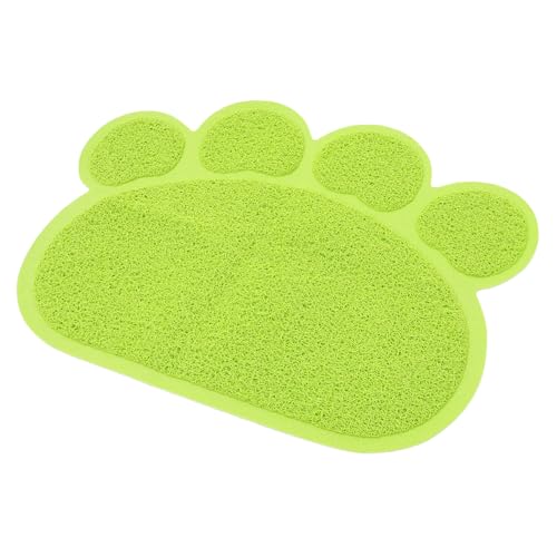 YARNOW Katzen-Tischset Katzentoilette Haustierpfotenförmige Matte Katzenstreu Pad Hundefuttermatte Katzenklo Matte rutschfeste Katzenmatte Innenmatte große Katzenstreumatte PVC Green von YARNOW