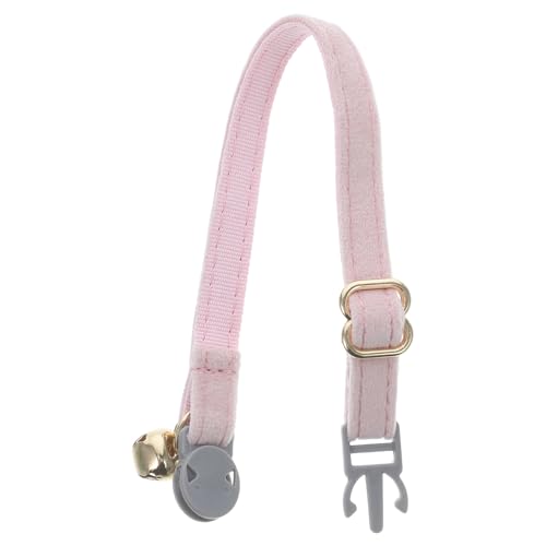 YARNOW Katzenhalsband Abreißbarer Sicherheitskragen Halsband Mit Gravierter Metallschnalle Haustier-namensschild-Halsband Sicherheitshalsband Für Kätzchen Rosa Stoff von YARNOW