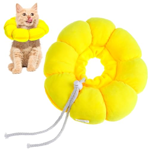 YARNOW Katzenhalsband Kätzchenkegel, Damit Sie Nicht Mehr Lecken Katzenzapfen Katzenkrapfen Kätzchen- -Alternative Kätzchenkegel Weich Kätzchen Yellow Flaum von YARNOW