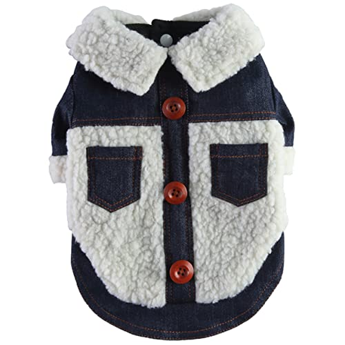 YARNOW Kleidung Für Haustiere Entzückendes Hundekleid Jacke Haustiermantel Bequeme Hundekleidung Warme Welpenkleidung Denim-hundepyjama Modekleidung Kostüm Der Hund Polyester Warm Halten von YARNOW