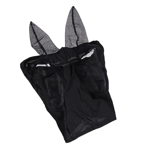 YARNOW Kopfschutzmaske Horse mask tragbare Pferdemaske Pferdekopf Netz Pferdefliegenmaske Masken Pferdekopf-Mesh-Maske Mückenschutzmaske Fliegenschutzmaske Pferdekopf Mesh Black von YARNOW