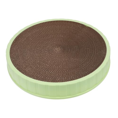 YARNOW Kratzbaum Für Katzen Großer Katzenkratzer Kratzbaum Aus Pappe Für Wohnungskatzen Katzenkratzbrett Kratzunterlagen Für Katzen Runder Katzenkratzer Katzenkratzkarton Abs Light Green von YARNOW