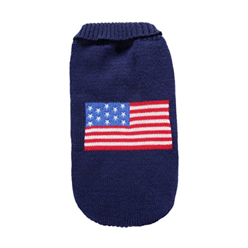 YARNOW Weihnachtskostüm Für Hunde Amerikanische Flagge Haustierpullover Bequemer Kapuzenpullover Größe L Für Stilvolle Welpen von YARNOW