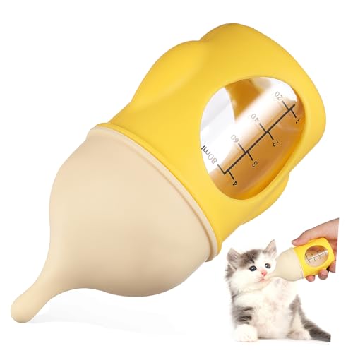 YARNOW Pet-Flasche Flasche Für Neugeborene Katzen Babyflaschen Für Welpen Wiederverwendbare Milchflasche Stillflasche Für Haustiere Neue Welpen Essentials Kleine Flaschen STK Yellow von YARNOW