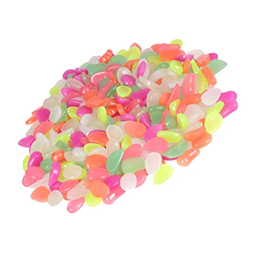 YARNOW Pflanzendekor Leuchtsteine Garten 600Pcs Glow in The Dark Kies Aquarium Kies Kopfstein Garten Steine für Garten Aquarium Aquarium T? Bonsai Landschaftsbau Vase Füllstoffe von YARNOW