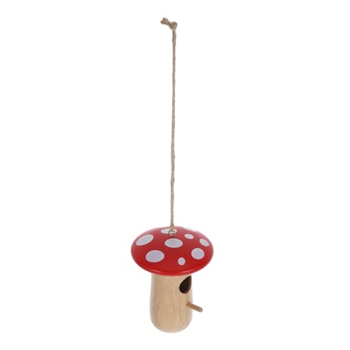 YARNOW Pilz-Kolibri- wetterfestes vogelhaus gartenaccessoires Garten Accessoire pastorales Vogelhaus Mini-Vogelhaus Feeder Dekoration dekoratives Kolibri-Nest Garten Hof Holz von YARNOW