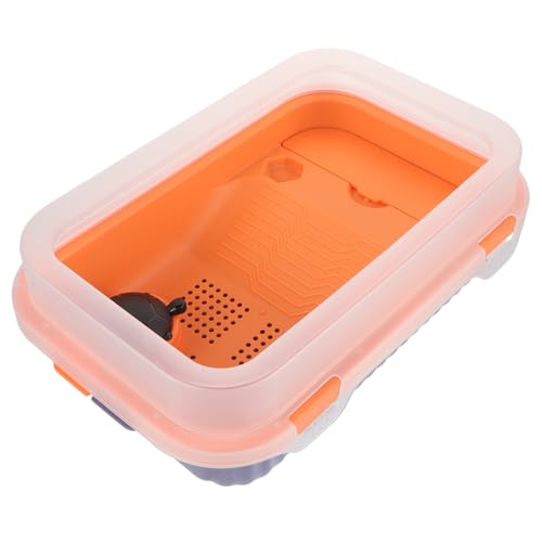 YARNOW Schildkrötenbox Mit Sonnenplattform Multifunktional Für Schildkrötenübungen Wechselbecken Orange/Schildkrötenbecken von YARNOW