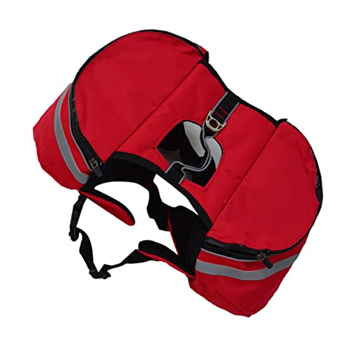 YARNOW Hunde-Camping-Rucksack Haustier-wanderrucksack Rote Taschen für Snacks Zubehör Oxford-Material Größe S von YARNOW