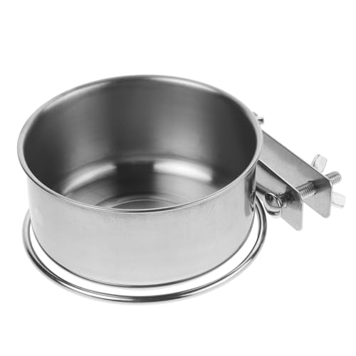 YARNOW Wandmontierter Hundenapf Wassernapf für Kaninchen Hundekiste Wassernapf Erhöhte Hundeschüssel Metall Hundenapf erhöhter Hundenapf Wasserspender für Hunde Rostfreier Stahl Silver von YARNOW