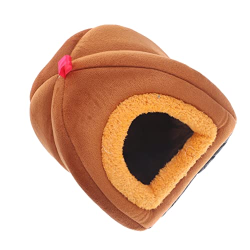 YARNOW kleines Haustiernest kaninchenkäfig Rabbit cage Kaninchenstall pet Bed Haustierkissen Igel schlafen Chinchilla schlafen Igelnester warme Betten Haustier Ruheschlaf Polyester Brown von YARNOW