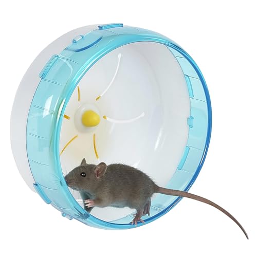 YASYU Hamster-Übungsrad, leises Spinner, Haustier-Laufrad für Käfig, Kunststoff, Kleintier-Übungsräder für Zwerge, syrische Hamster, Rennmäuse, Meerschweinchen, Blau, 17,5 cm von YASYU