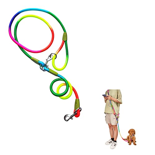 Straddle Shoulder Hands Free Reflektierendes Haustier Traktionsseil Hundekette Nylon Leinen für Kleine Große Hunde Nylon Hundeleinen Haustier Traktionsgürtel Hund Leine Welpen Leine (Mehrfarbig) von YATUO