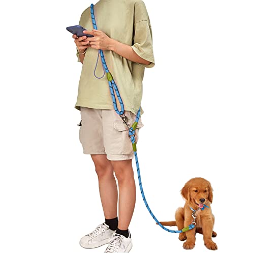 Straddle Shoulder Hands Free Reflektierendes Haustier Traktionsseil Hundekette Nylon Leinen für kleine große Hunde Nylon Hundeleinen Haustier Traktionsgürtel (Blau) von YATUO