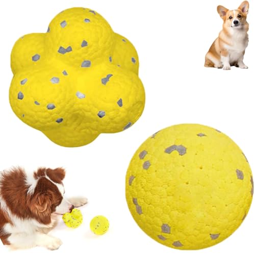 YAUWIHE Mellow Dog Beruhigungsball, der Mellow Dog Beruhigungsball, Kauer-Beruhigungsball, Hundespielzeug, unzerstörbare Hunde-Tennisbälle für Aggressive Kauer, Hunde-Gummiball zum Zahnen (2pcs-A) von YAUWIHE