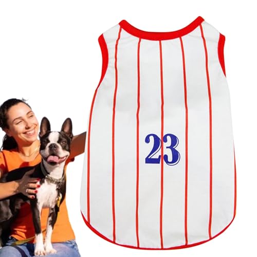 Gestreiftes Hundeshirt, gestreifte Hundekleidung | XS-XL Weiches Weste-T-Shirt für Katzen | Bequemes gestreiftes T-Shirt-Kostüm, atmungsaktives Haustier-Bekleidungs-Tanktop für tägliche Spaziergäng von YAVQVIN