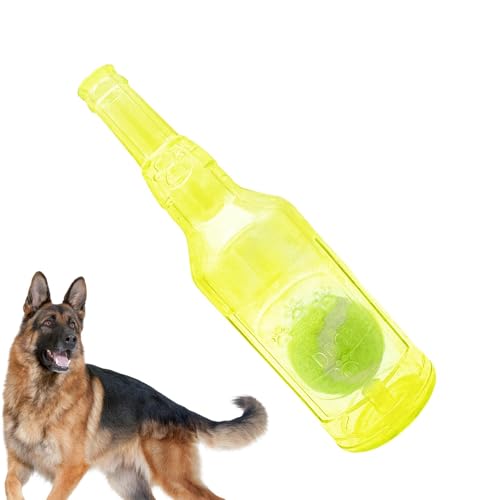 Hundespielzeug mit Wasserflasche, interaktives Spielzeug für Hunde – quietschendes Kauspielzeug für Welpen, kreative lustige Flasche mit Ballspielzeug, Zubehör für Haustiere, Beißspiel von YAVQVIN