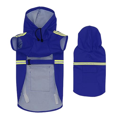 Wasserdichter Hundeponcho, wasserdichte Hundejacke, leicht tragbare Haustier-Regenjacke, wasserdichter und reflektierender Kapuzenponcho, atmungsaktiver Regenmantel von YAVQVIN