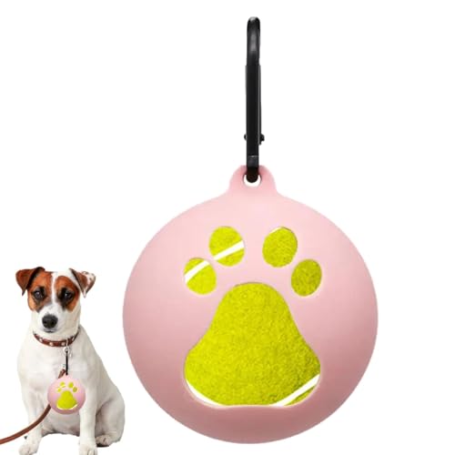YAVQVIN Tennisballhalter für Hunde, Balltasche aus Silikon – Befestigung der Leine für Hunde, freihändig, tragbares Spielzeug für Haustiere, für Hunde, Welpen, Outdoor von YAVQVIN