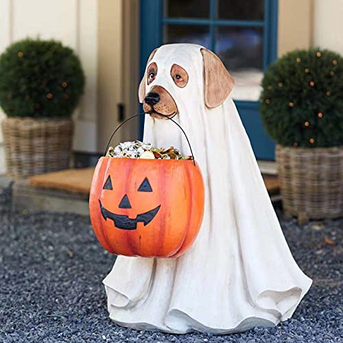 Ghost Dog Candy Bowl Halter, Dog Candy Bowl, Outdoor Ghost Dog Candy Bowl, Halloween Candy Bucket, Halloween Candy Bowl Großer Kürbis Candy Dish-Dog von YBAOFU