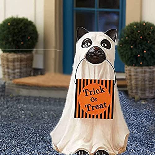 Ghost Dog Candy Bowl Halter, Halloween Kürbis Snack Bowl Ständer, Halloween Candy Bowl Halter, Outdoor Life Size Ghost Dog Candy Bowl von YBAOFU