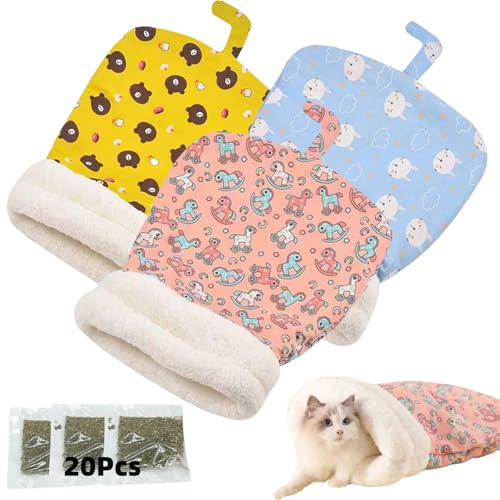 Outfany Petsvovo Purrnest Sleeping Bag, Petsboro Sleeping Bag for Cats, Cat Winter Sleeping Bag, Cozy Cat Sleeping Bag Cat Cave Bed for Indoor Cats (3PCS) von YBJUTT