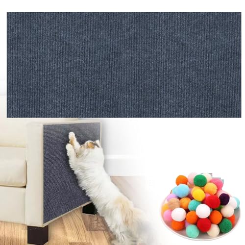 Pawmingle Cat Scratching Carpet, Cat Scratching Mat Self Adhesive, Pawmingle Scratch Pad Rug, Couch Cat Scratch Protector, Prunable Cat Scratching Mat for Furniture Protector (11.8 * 39.4,Dark Gray) von YBJUTT