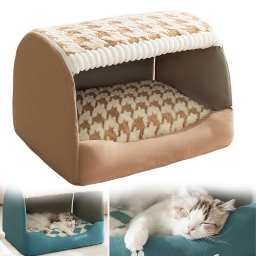 YBJUTT Doggocomfy Cozy Dog House, Dogegis Dog Bed, Doggo Comfy Dog House Bed, Inside Dog House with Removable Cushion,for Small Medium Large Dogs Cats (2XL,Brown) von YBJUTT