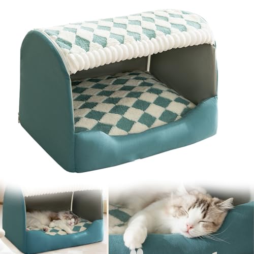 YBJUTT Doggocomfy Cozy Dog House, Dogegis Dog Bed, Doggo Comfy Dog House Bed, Inside Dog House with Removable Cushion,for Small Medium Large Dogs Cats (M,Green) von YBJUTT