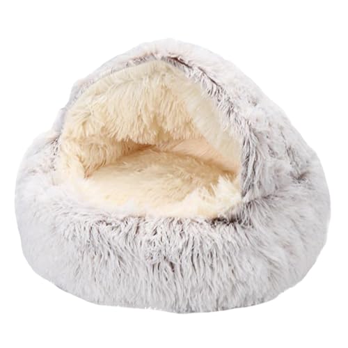 YBJUTT Lapcatz Nest Bed, Lapcatz Bed, Semi Enclosed Pet Nest,Covered Warm Cat Bed,Cat Bed for Indoor Cat Cave and Calming Dog Bed,Winter Cozy Pet Bed for Cats Dogs (15.8in,Coffee-Long) von YBJUTT