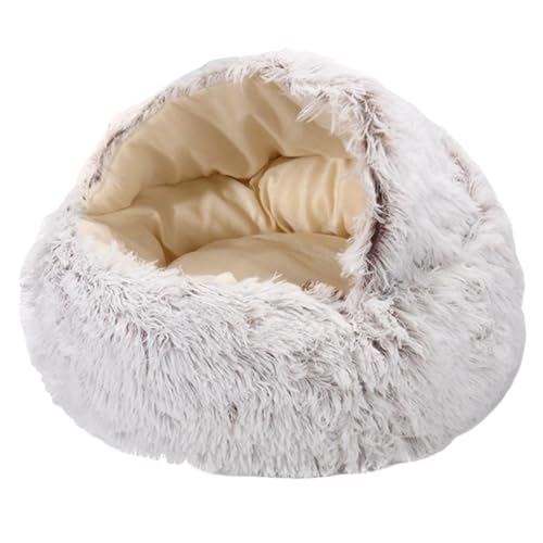 YBJUTT Lapcatz Nest Bed, Lapcatz Bed, Semi Enclosed Pet Nest,Covered Warm Cat Bed,Cat Bed for Indoor Cat Cave and Calming Dog Bed,Winter Cozy Pet Bed for Cats Dogs (15.8in,Coffee-Short) von YBJUTT