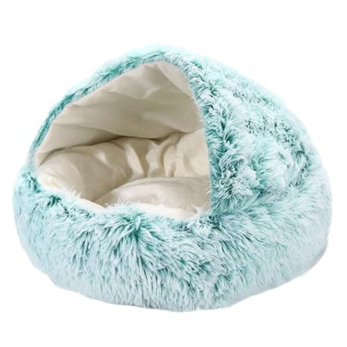 YBJUTT Lapcatz Nest Bed, Lapcatz Bed, Semi Enclosed Pet Nest,Covered Warm Cat Bed,Cat Bed for Indoor Cat Cave and Calming Dog Bed,Winter Cozy Pet Bed for Cats Dogs (15.8in,Green-Short) von YBJUTT