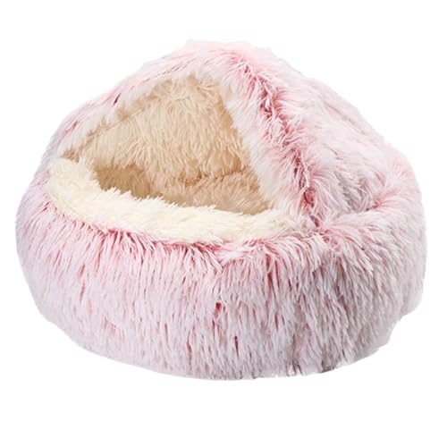 YBJUTT Lapcatz Nest Bed, Lapcatz Bed, Semi Enclosed Pet Nest,Covered Warm Cat Bed,Cat Bed for Indoor Cat Cave and Calming Dog Bed,Winter Cozy Pet Bed for Cats Dogs (15.8in,Pink-Long) von YBJUTT