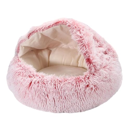 YBJUTT Lapcatz Nest Bed, Lapcatz Bed, Semi Enclosed Pet Nest,Covered Warm Cat Bed,Cat Bed for Indoor Cat Cave and Calming Dog Bed,Winter Cozy Pet Bed for Cats Dogs (15.8in,Pink-Short) von YBJUTT