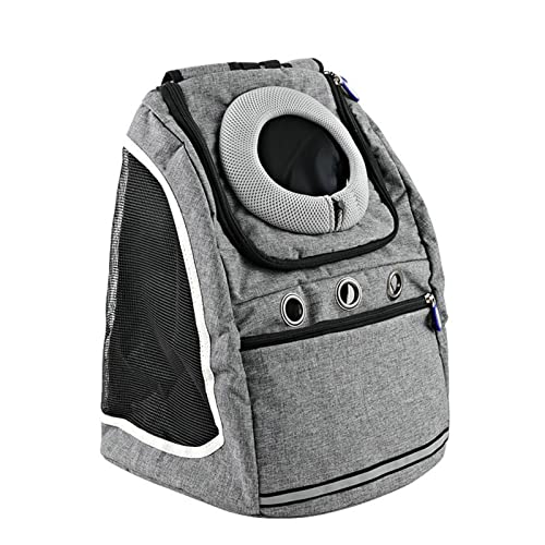 YCDZSW Katzen Hunde Rucksack Haustier vorne Brust Rucksäcke mit Komfortabel atmungsaktivem Head-Out-Design für Outdoor-Reisen/Radfahren/Wandern (37x24x42cm,Grau) von YCDZSW