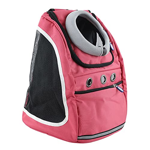 YCDZSW Katzen Hunde Rucksack Haustier vorne Brust Rucksäcke mit Komfortabel atmungsaktivem Head-Out-Design für Outdoor-Reisen/Radfahren/Wandern (37x24x42cm,Rosa) von YCDZSW