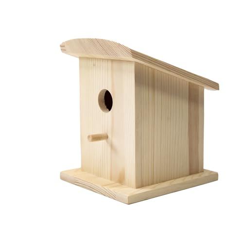 YCHTEWY - DIY Vogelhaus aus Holz, Futterspender für Wildvögel, hängendes Vogelhaus, lockt Vögel an und verschönert Ihren Hof. (Creme, E) von YCHTEWY