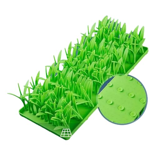 Grasmatte Katze aus Silikon, Langsamfütterungsmatte für Kätzchen, Antischluckmatte für gesunde Ernährung, Katzen und Hundeleckmatte (Green, 36.1 × 16.9 × 8.65cm) von YCYATS