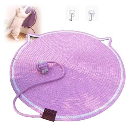 Pets ClawLoom Dual Scratching Pad, Katzenkratzspielzeug mit natürlichem Baumwollseil, Krallen- und Nagelschleifen für Hauskatzen (Rosa, 42 cm (16,5 Zoll)) von YCYATS