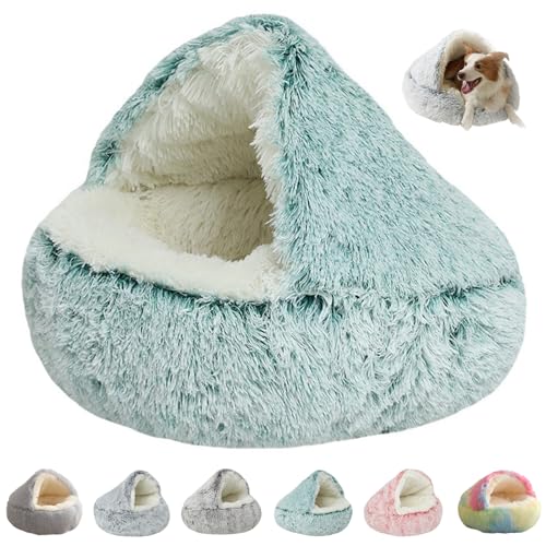 YCYATS KuschelhöHle Hund, Dr Pfoten KuschelhöHle, Groß Donut-Kuschelnest Waschbar Rutschfester Unterseite (Grün, 120 cm) von YCYATS