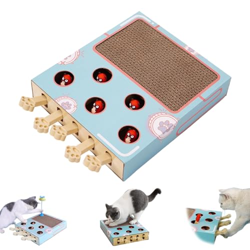 YCYATS Miaofairy Katzenspielzeug, Whack a Mole Katze, Whack-a-Mole 3-in-1 Cat Scratcher and Toy (Miaofairy Katzenspielzeug) von YCYATS