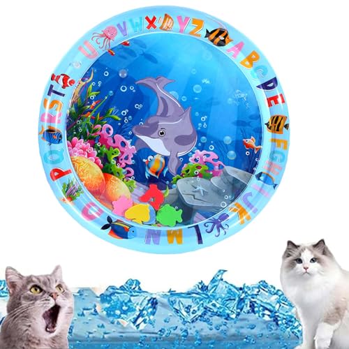 YCYATS Sensorische Wasserspielmatte Für Katzen, Verdickte Wassermatte Für Katzen, Pet Water Sensor Play Mat (Stil J) von YCYATS