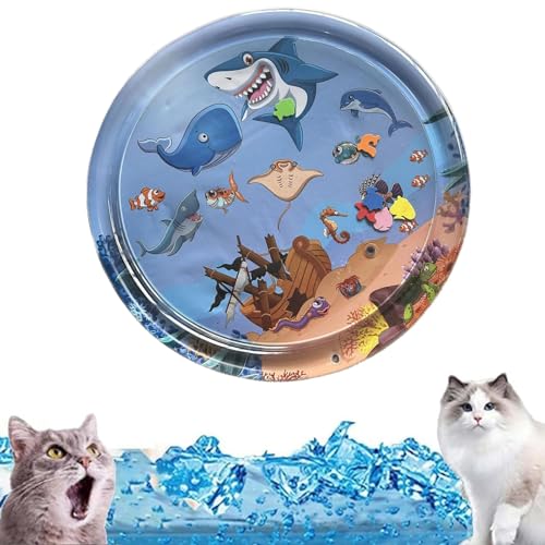 YCYATS Sensorische Wasserspielmatte Für Katzen, Verdickte Wassermatte Für Katzen, Pet Water Sensor Play Mat (Stil L) von YCYATS