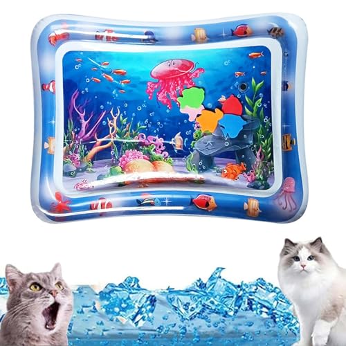 YCYATS Sensorische Wasserspielmatte Für Katzen, Verdickte Wassermatte Für Katzen, Pet Water Sensor Play Mat (Stil M) von YCYATS