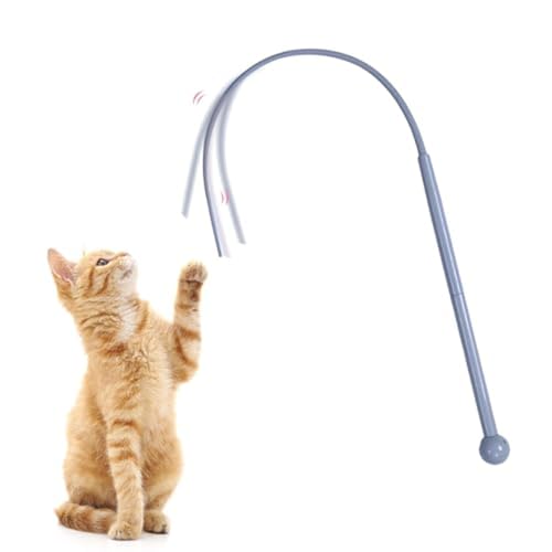 YCYATS Twiggle Tail Katzenspielzeug, Katzenangel Cat Toys, Natürliches Silikon, bricht Nicht (Blau) von YCYATS